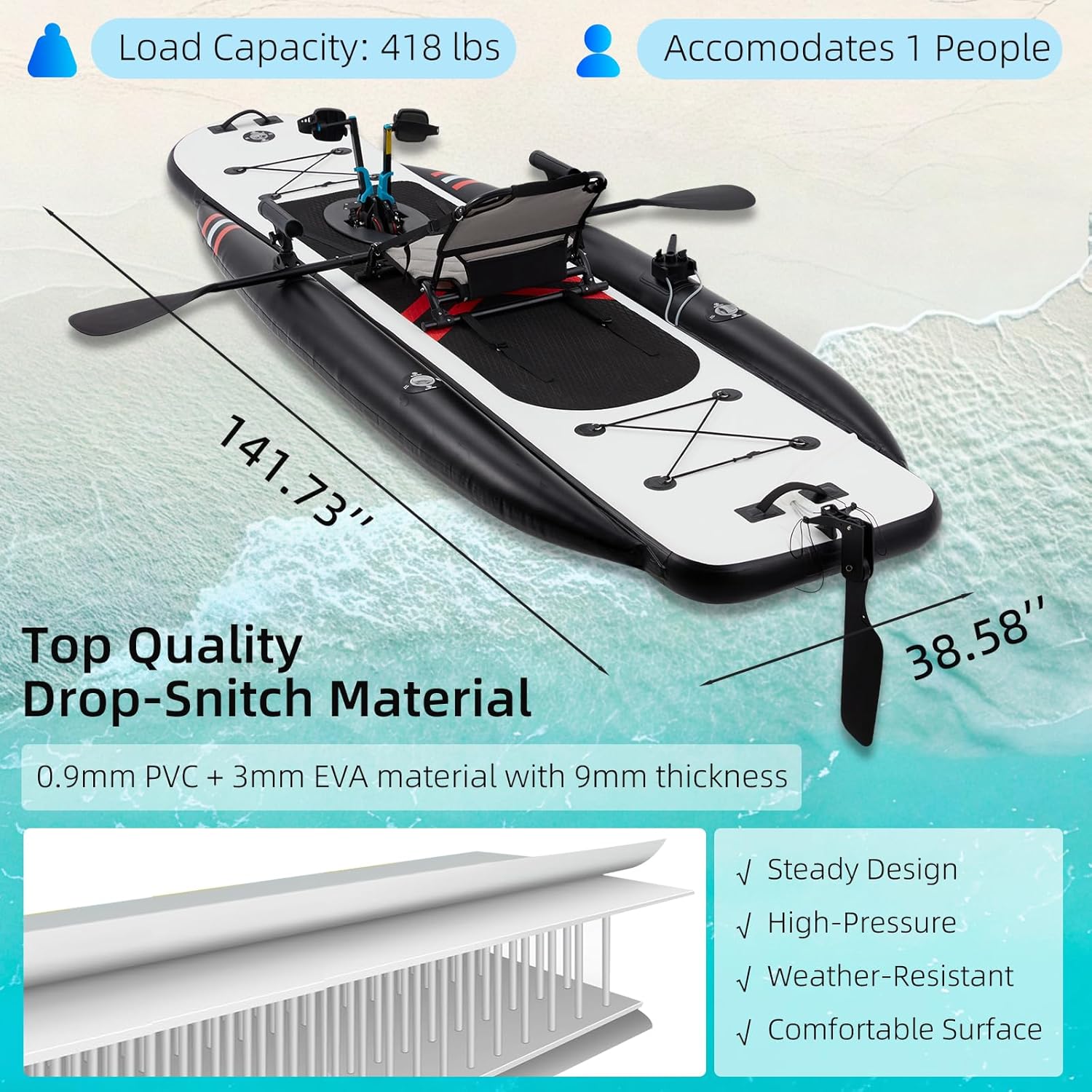 Caiaque Inflável Premium de PV - Fishing Kayak Inflatable avaliação e preço